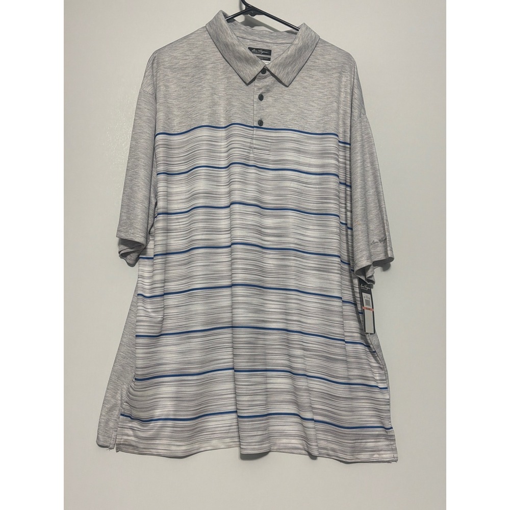 Ben Hogan Performance Mens 3XL Quiet Shade Heather Striped Golf Polo Shirt NEW
